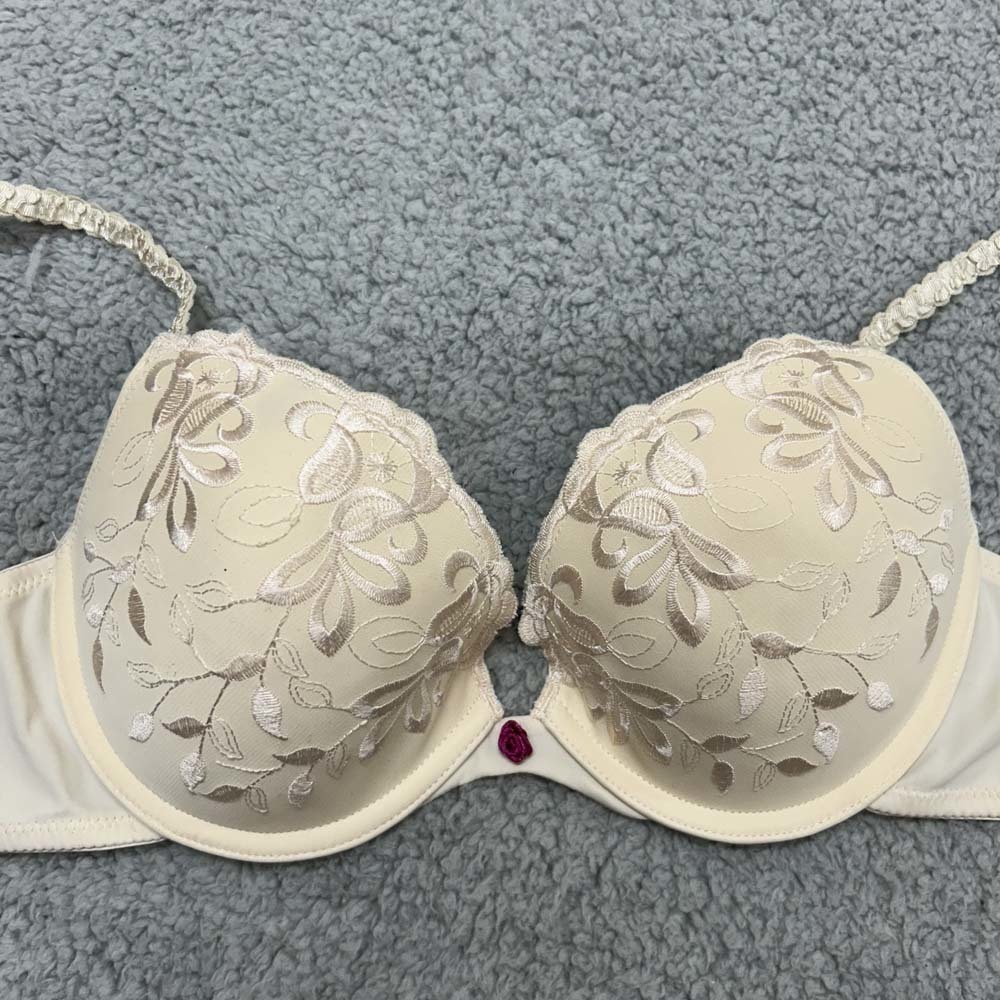 Sweet Nothings Bra 36B Push Up Bra 08186 Embroidered Floral Cream